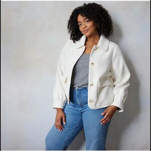 NWT LC Lauren Conrad Cream Plus Size Shacket Size 3X